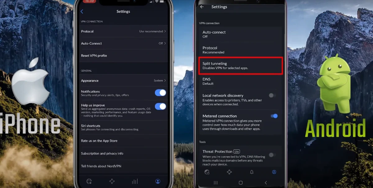 NordVPn User experience on iOS and android