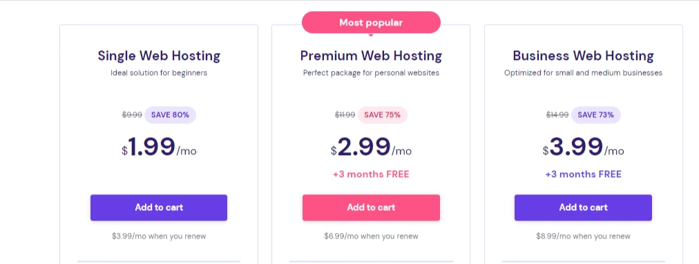 Hostinger pricing