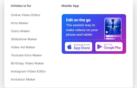 InVideo features