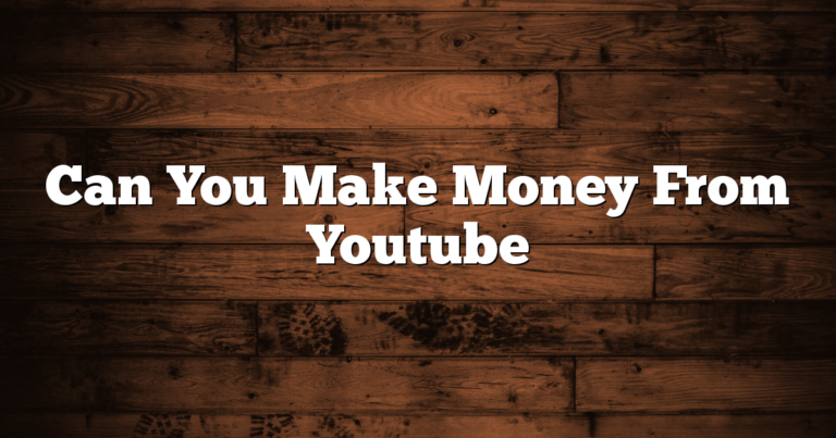 Can You Make Money From Youtube