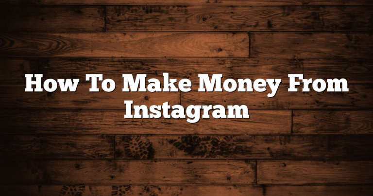 How To Make Money From Instagram 1 How To Make Money From Instagram