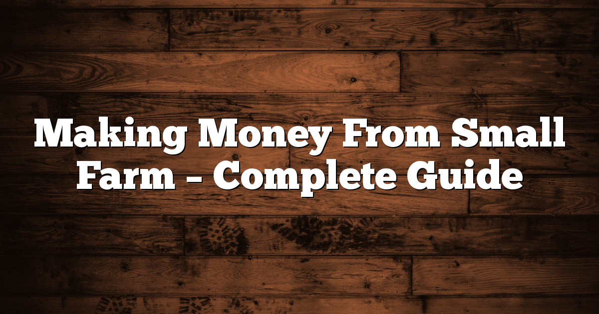 Making Money From Small Farm – Complete Guide