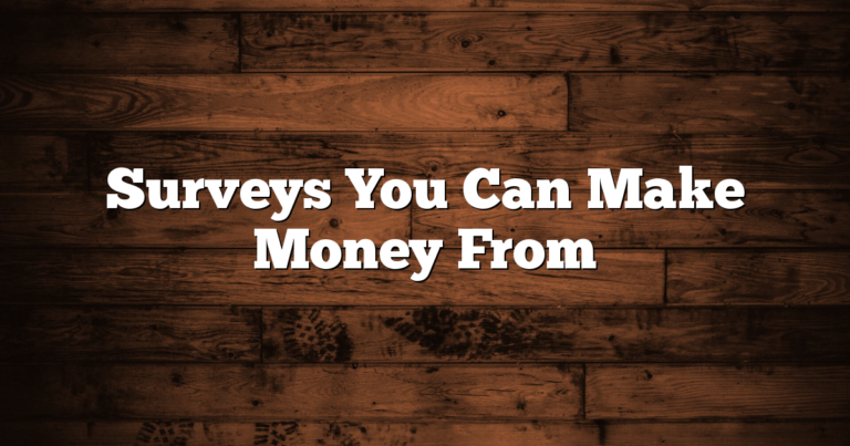 Surveys You Can Make Money From