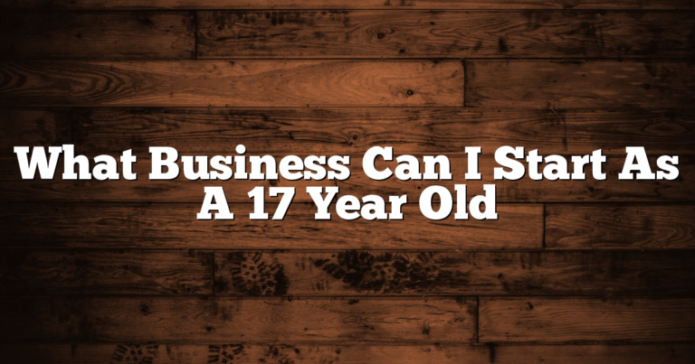 What Business Can I Start As A 17 Year Old