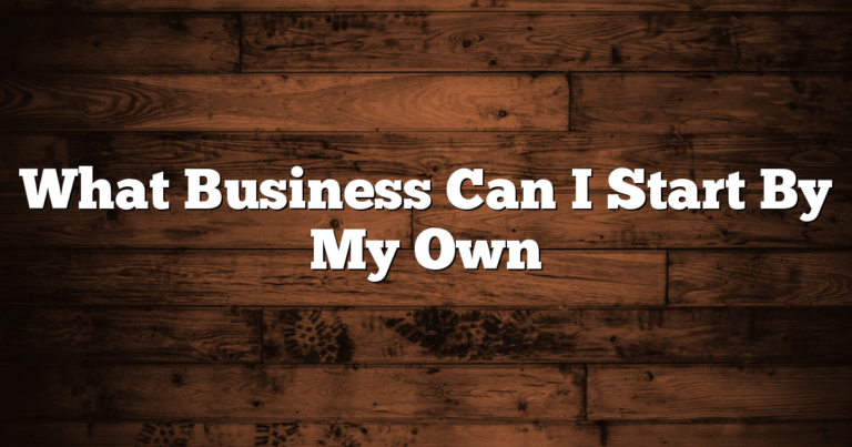 What Business Can I Start By My Own