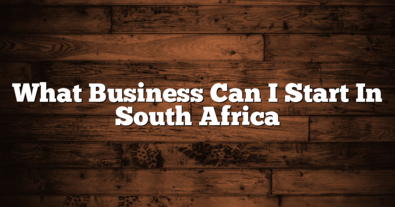What Business Can I Start In South Africa