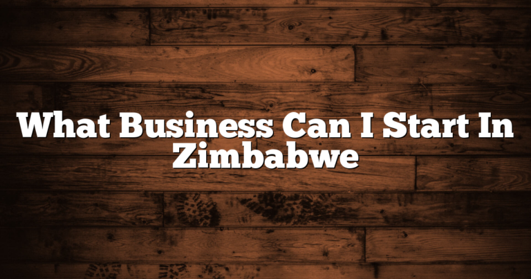 What Business Can I Start In Zimbabwe