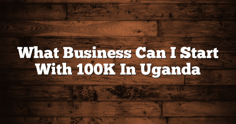 What Business Can I Start With 100K In Uganda