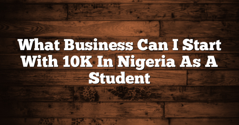 What Business Can I Start With 10K In Nigeria As A Student