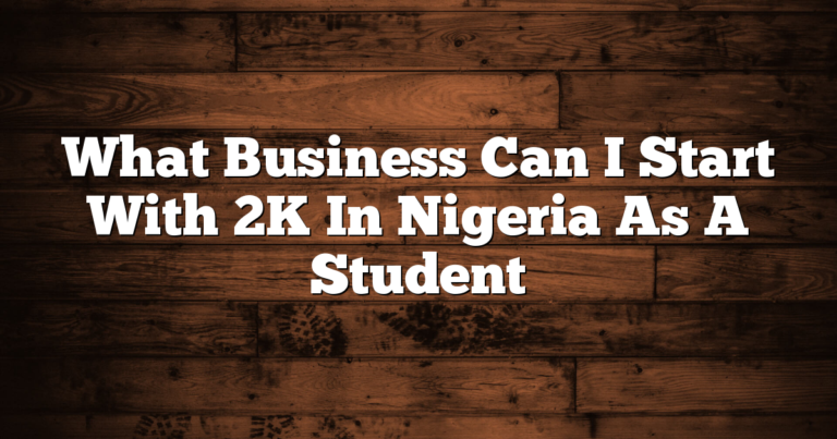 What Business Can I Start With 2K In Nigeria As A Student