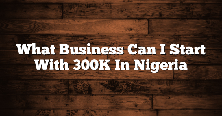 What Business Can I Start With 300K In Nigeria
