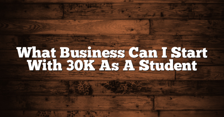 What Business Can I Start With 30K As A Student