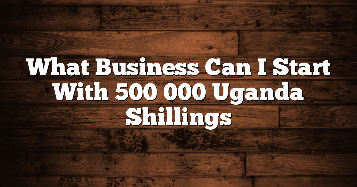 What Business Can I Start With 500 000 Uganda Shillings 1 What Business Can I Start With 500 000 Uganda Shillings