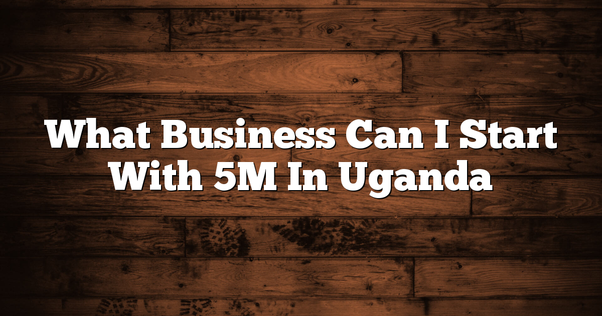 What Business Can I Start With 5M In Uganda