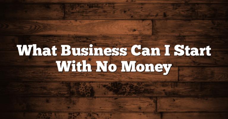 What Business Can I Start With No Money