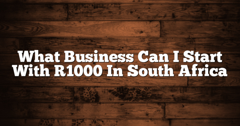 What Business Can I Start With R1000 In South Africa