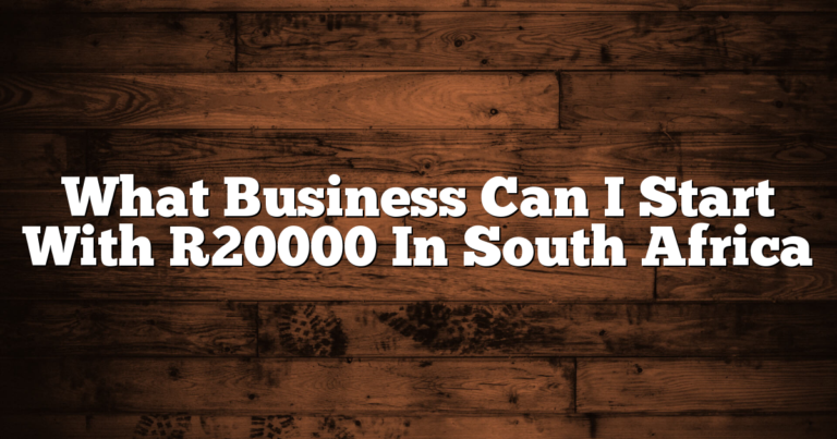 What Business Can I Start With R20000 In South Africa