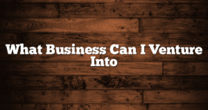 What Business Can I Venture Into
