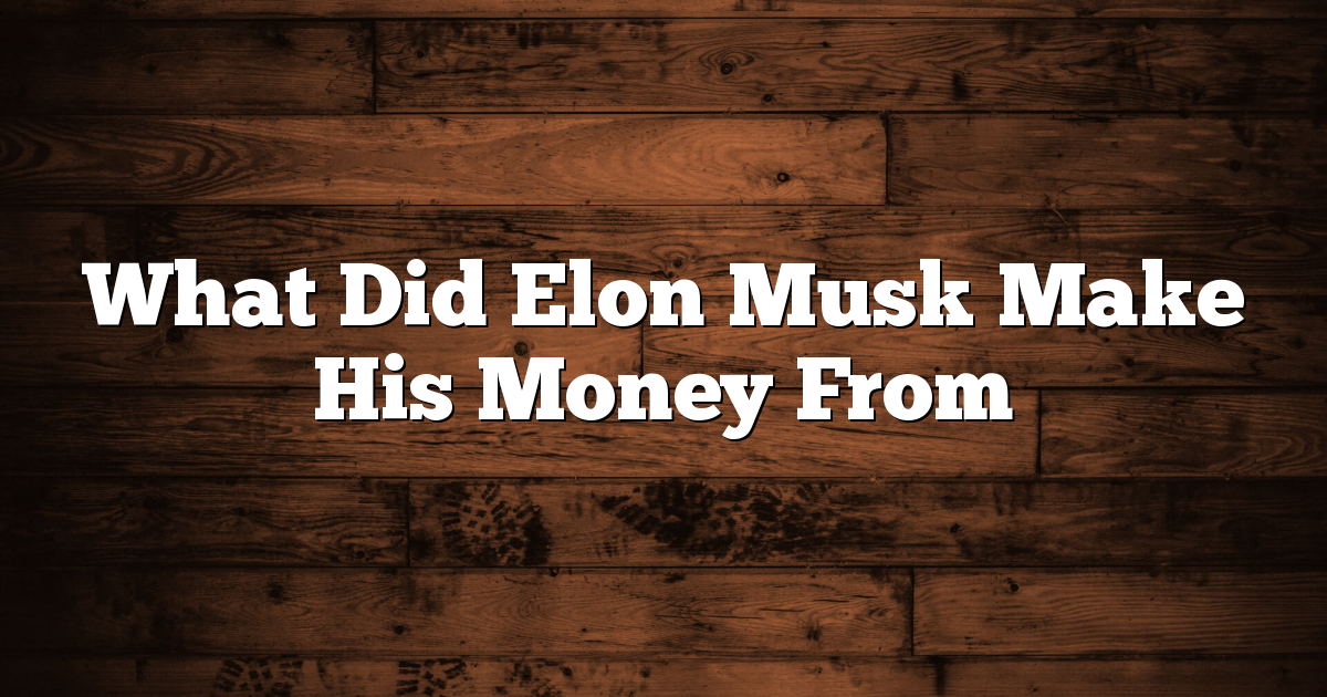 What Did Elon Musk Make His Money From