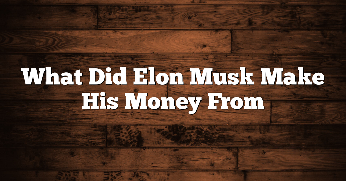 What Did Elon Musk Make His Money From 1 What Did Elon Musk Make His Money From